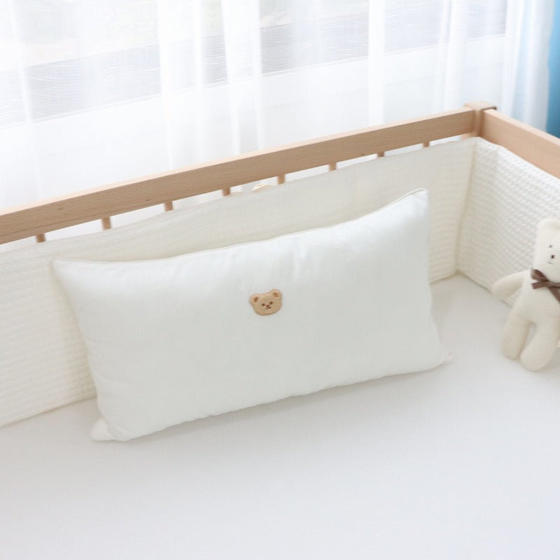 Pure Cotton Embroidered Bear Bedside Pillow