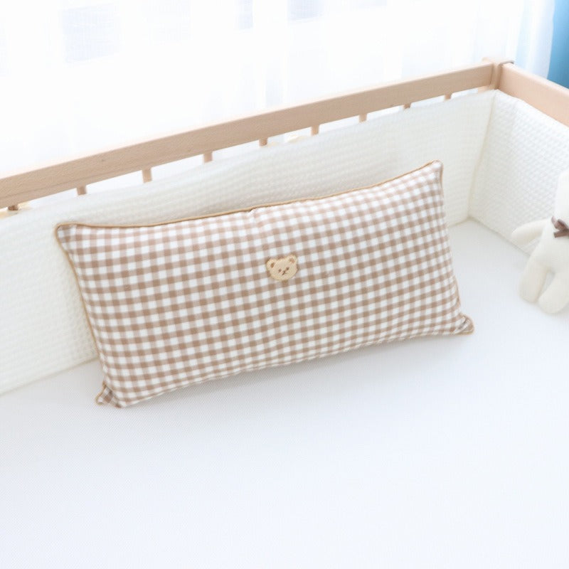 Pure Cotton Embroidered Bear Bedside Pillow