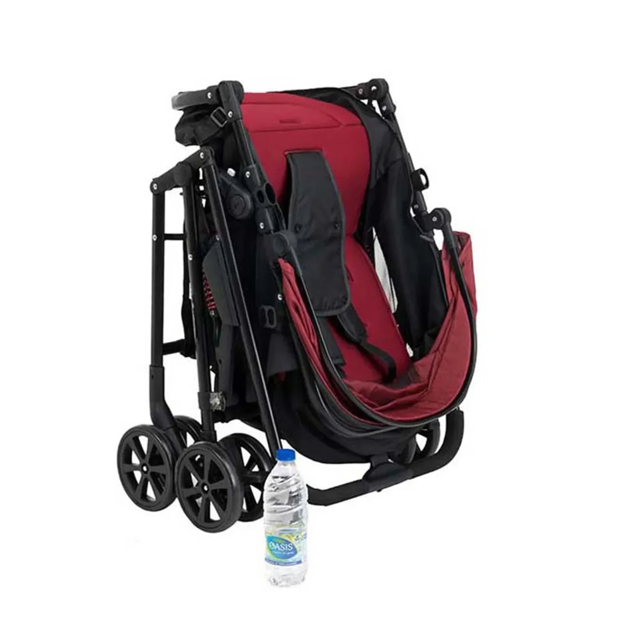 Uniqoo 5 Portable Stroller with Diaper Bag - Red